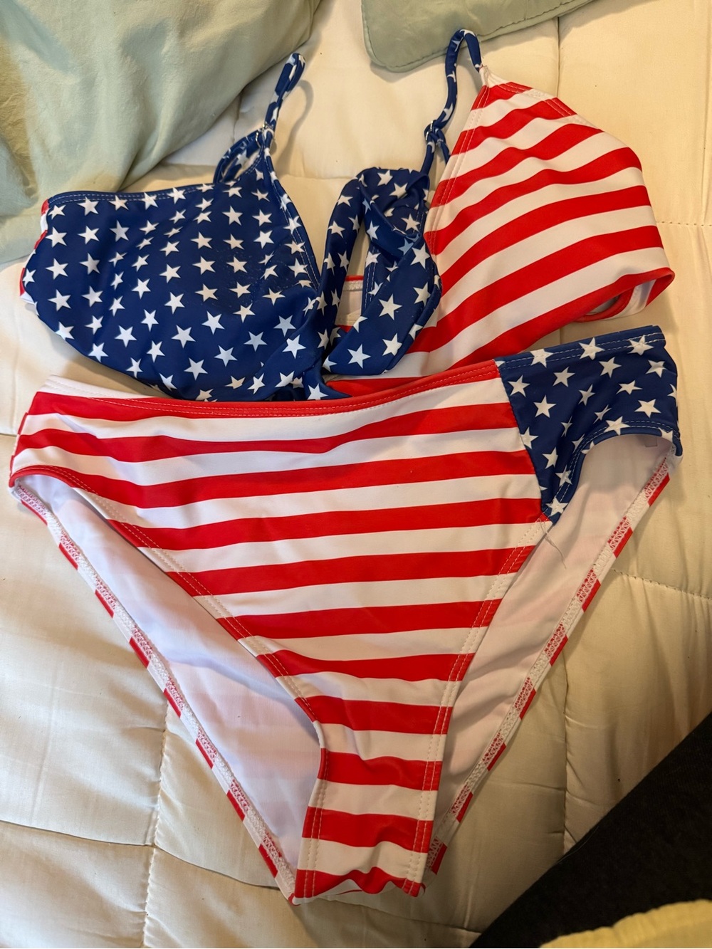 SHEIN Red White & Blue Stars and Stripes Bikini